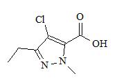 1-甲基-3-乙基-4-氯吡唑-5-甲酸； 
4-Chloro-3-ethyl-1-methyl-1H-pyrazole-5-carboxylic acid；
EMCA